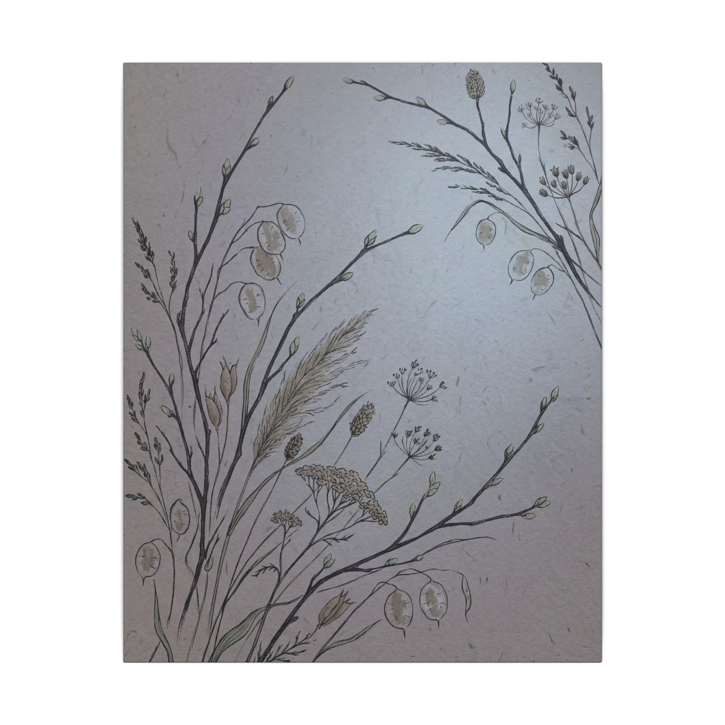Spring Dried Flowers Japanese Pattern Canvas Art | Cozy Decor
