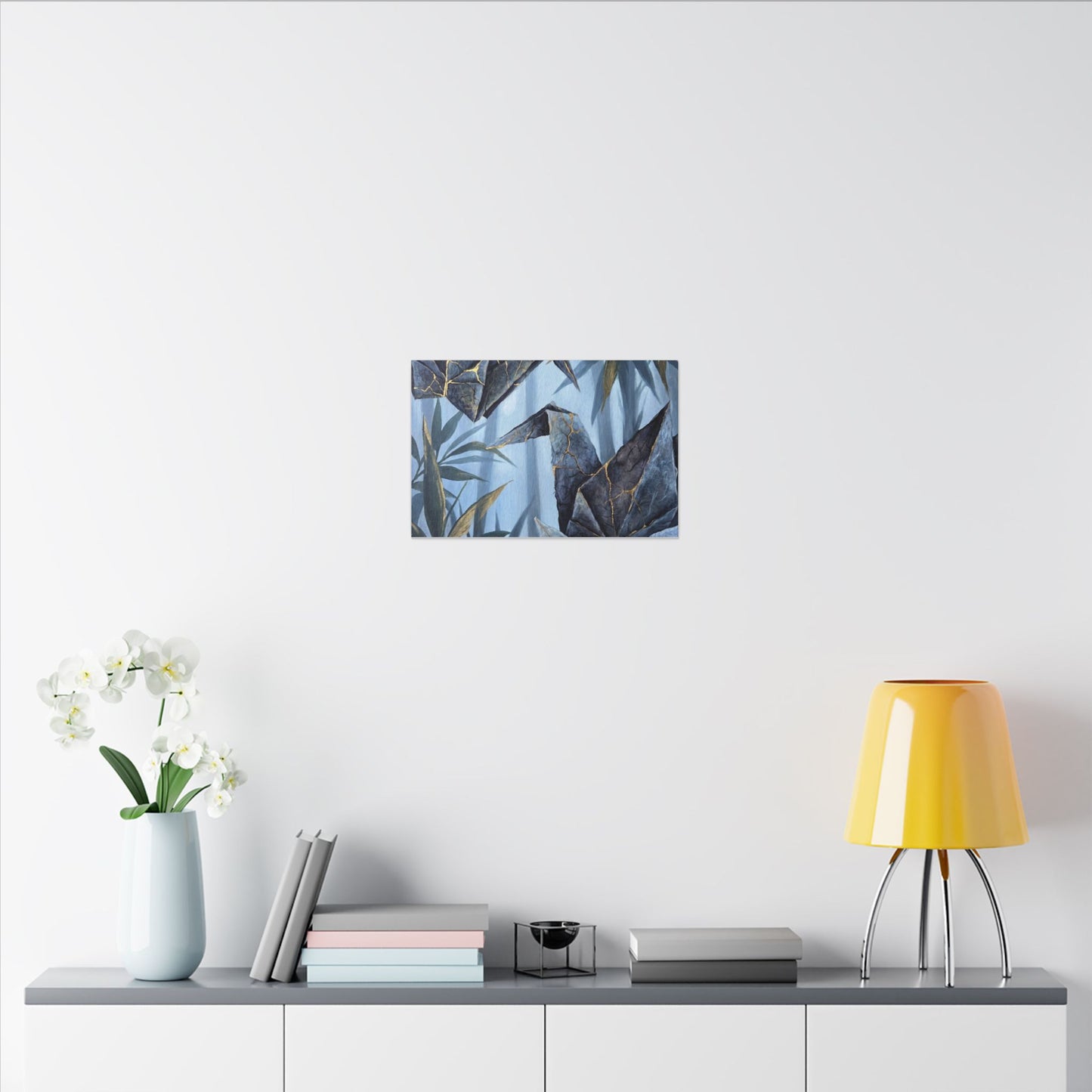 Paper Fold Canvas Art | Summer Kintsugi Crackle Gold Art