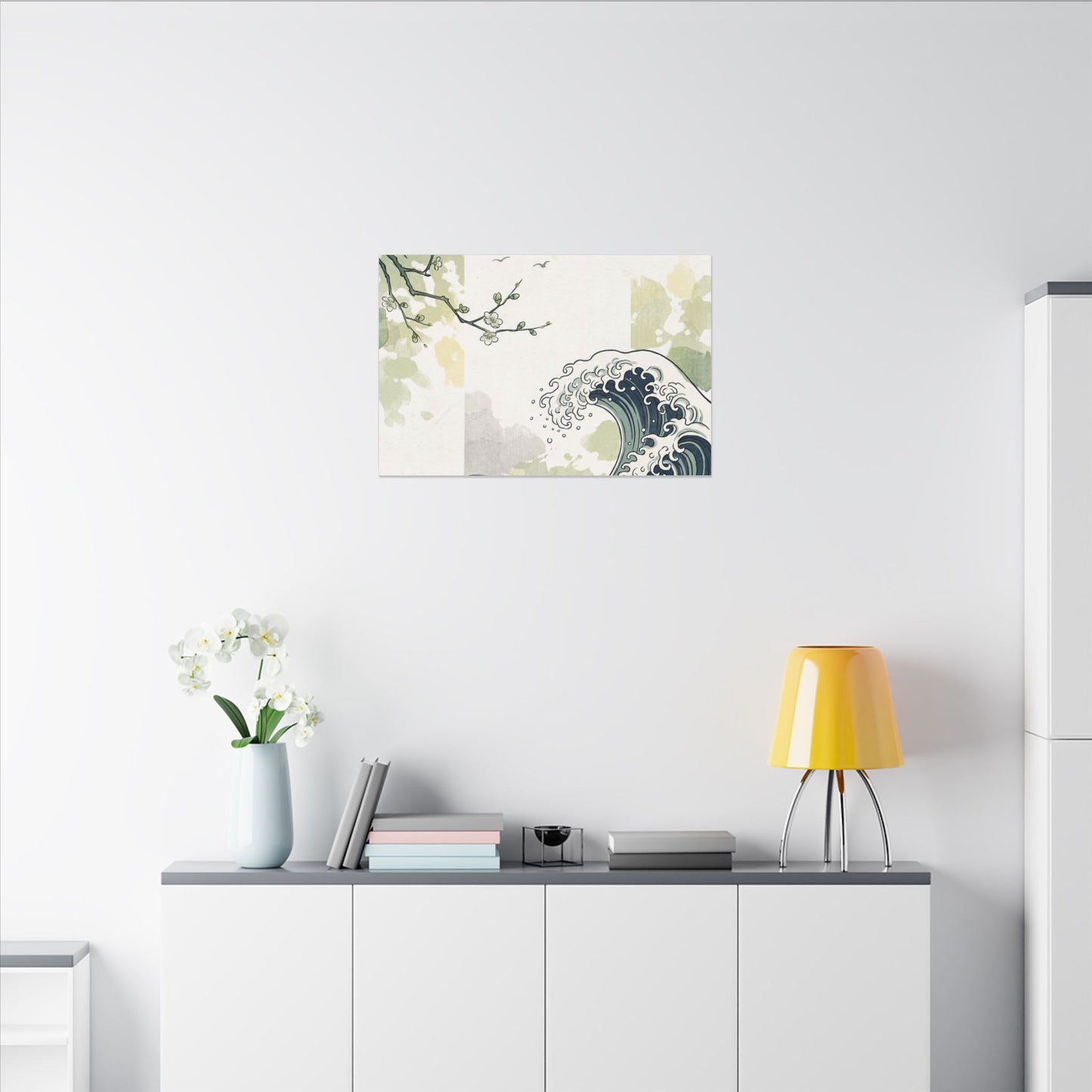Spring Ocean Wave Ukiyo E Inspired Canvas Art | Serene Decor
