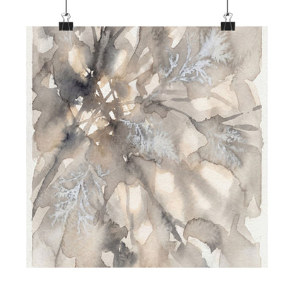 Shadow Play Wall Art Print | Winter Japandi Watercolor Art