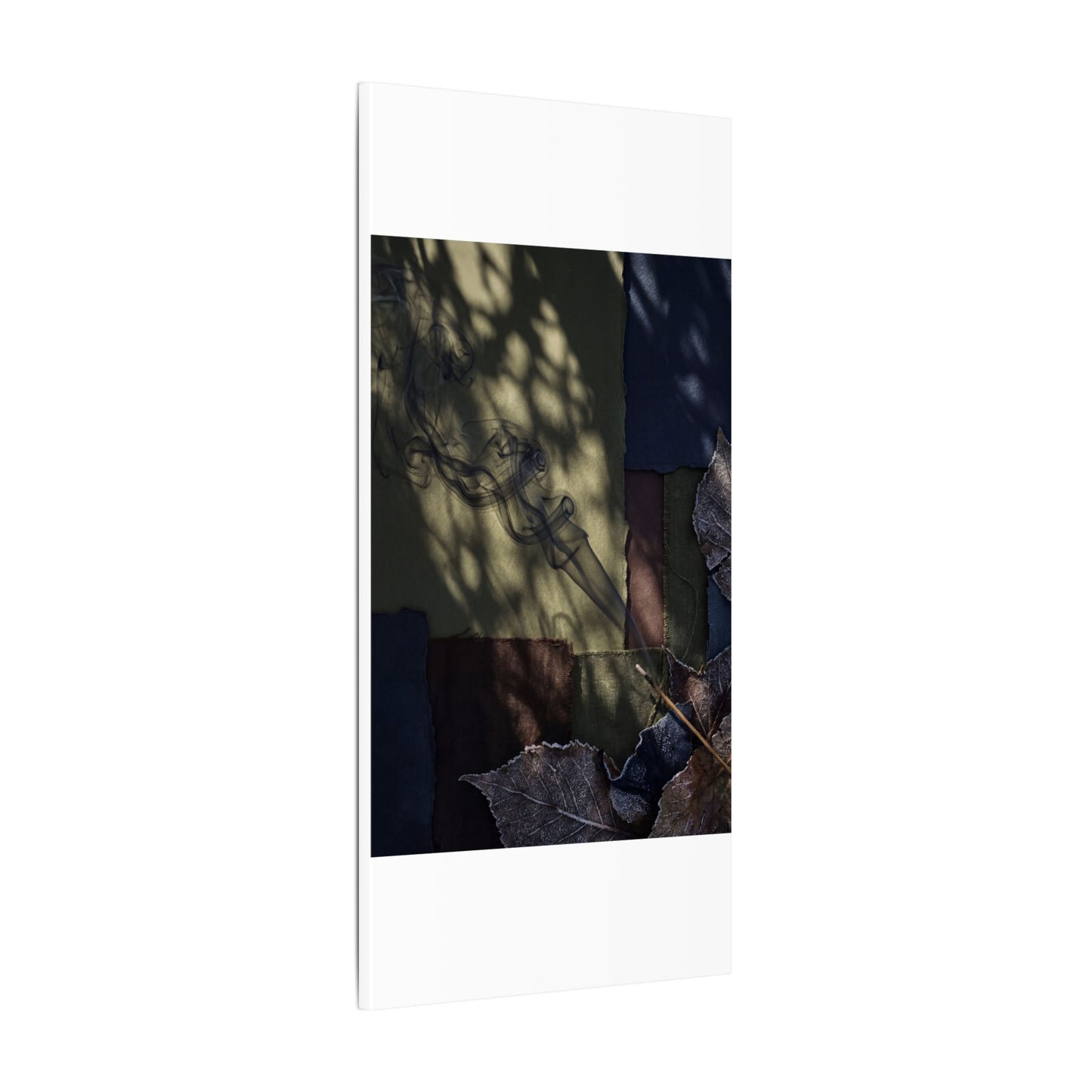 Ma Incense Smoke Canvas Art - Dark Japandi Dark Texture