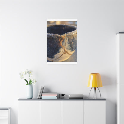 Winter Ceramic Bowl Gold Vein Canvas Art | Healing Decor