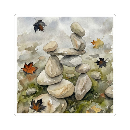 Overcast River Stones Sticker - Japandi Fukinsei