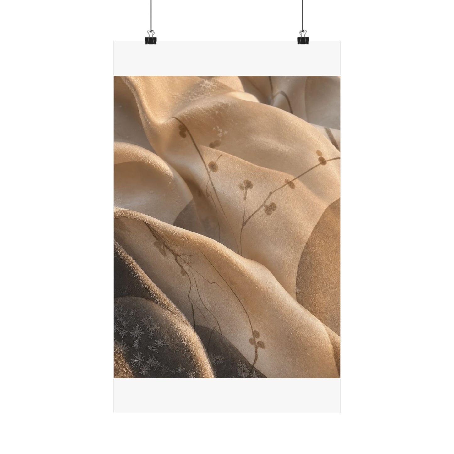 Silk Drape Winter Wall Art Print | Japandi Cozy Design