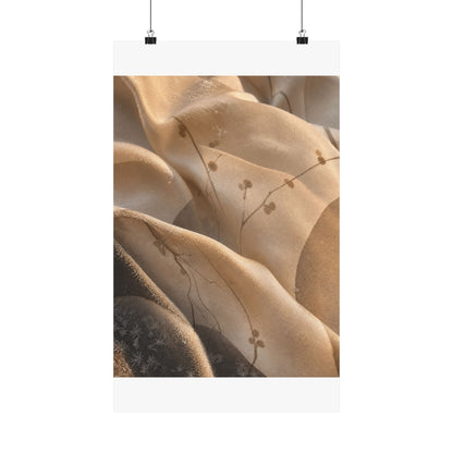 Silk Drape Winter Wall Art Print | Japandi Cozy Design
