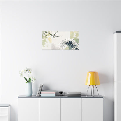 Spring Ocean Wave Ukiyo E Inspired Canvas Art | Serene Decor