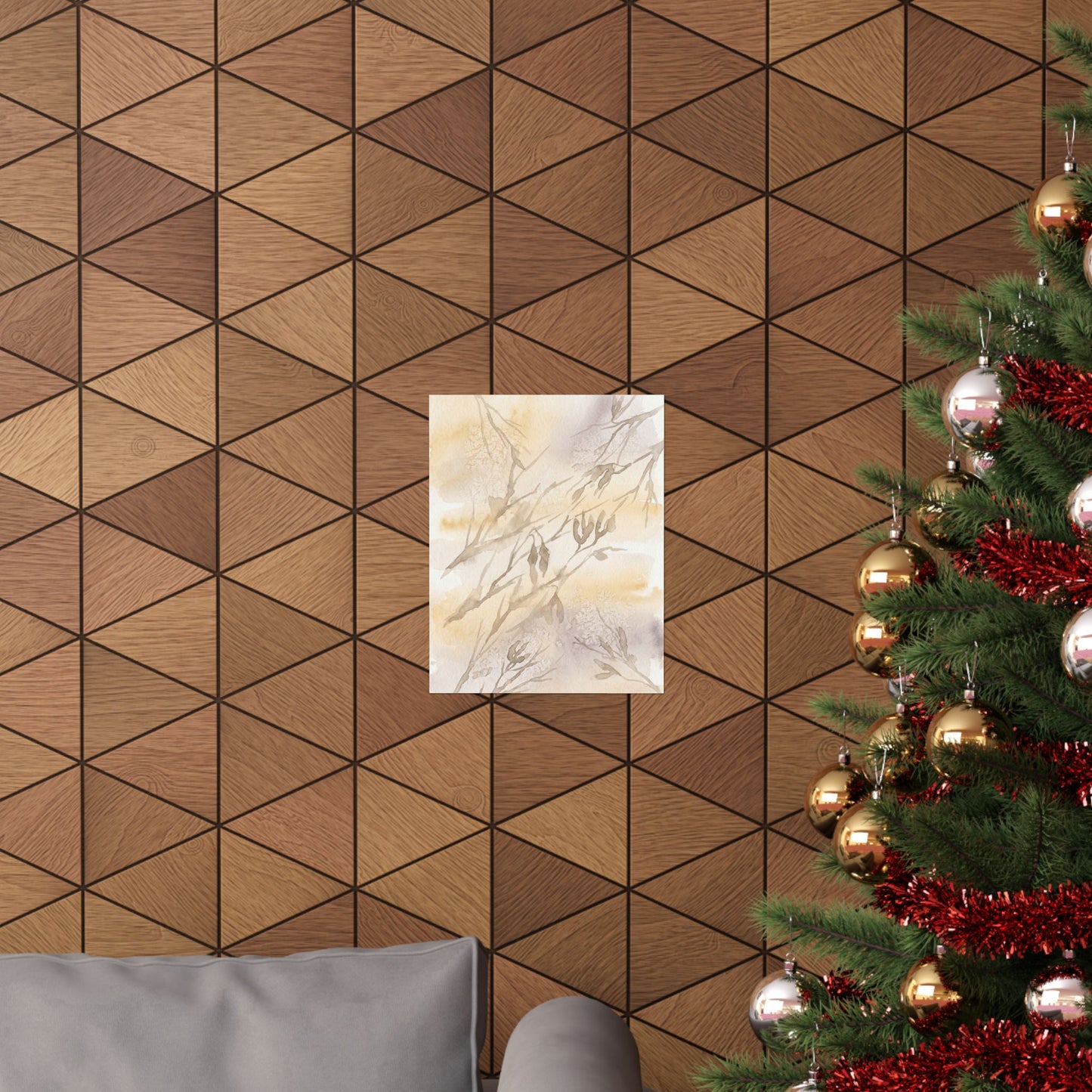 Shadow Play Winter Wall Art Print | Japandi Warm Design