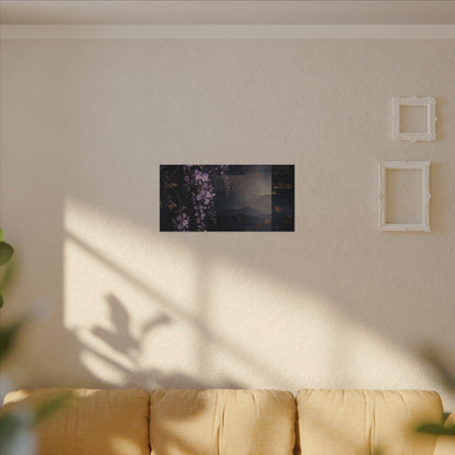 Dawn Wisteria Canvas Art - Dark Japandi Fukinsei