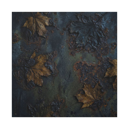 Shibui Rust Patina Canvas Art - Dark Japandi Charcoal Ink