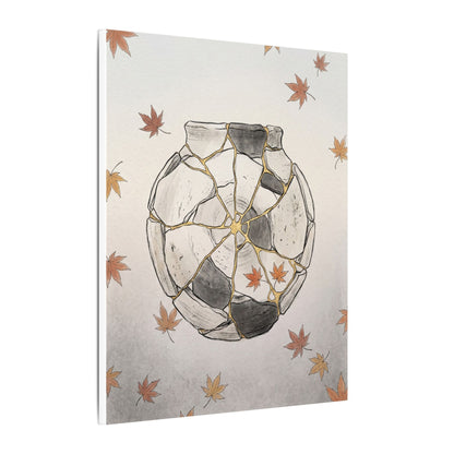 Japandi Broken Pottery in Dawn | Minimal Line Canvas Art