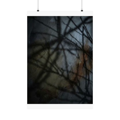 Shadow Play Wall Art Print | Winter Dark Japandi Dark Texture Art