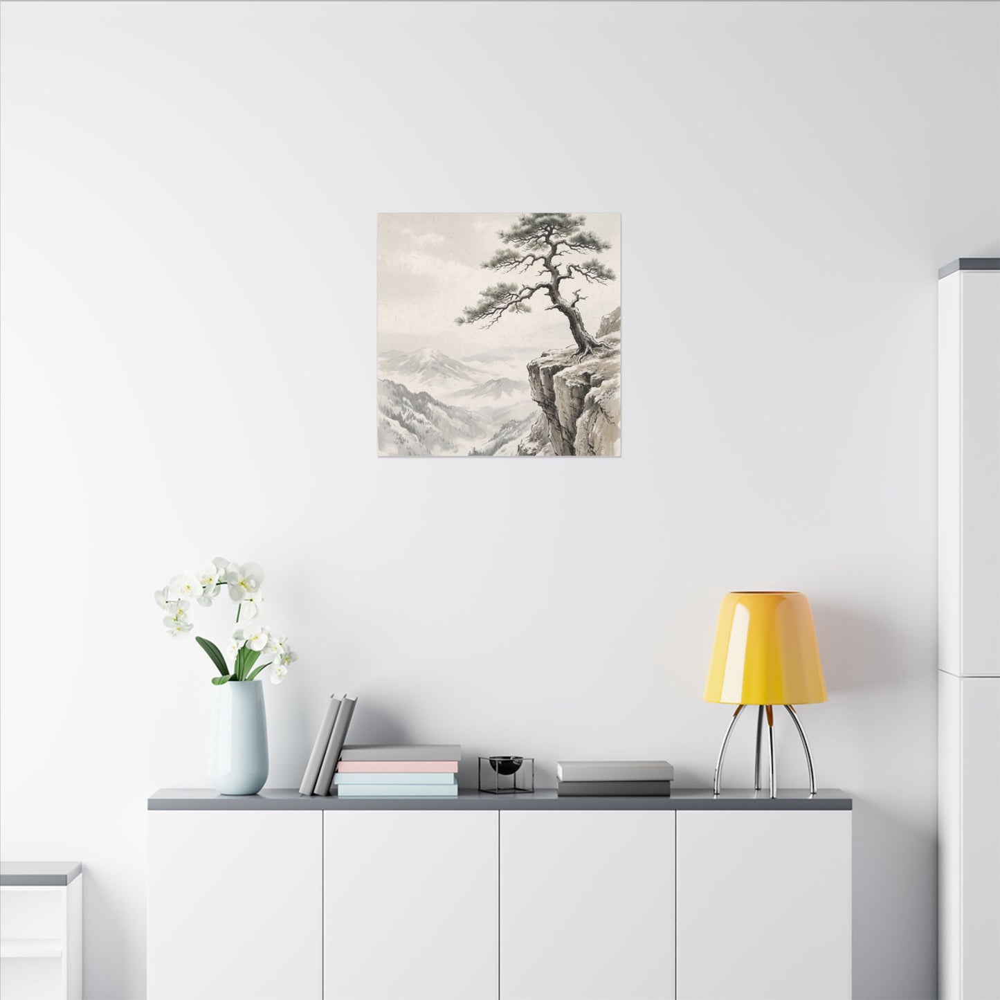Seijaku Pine Tree Canvas Art - Japandi Japanese Pattern