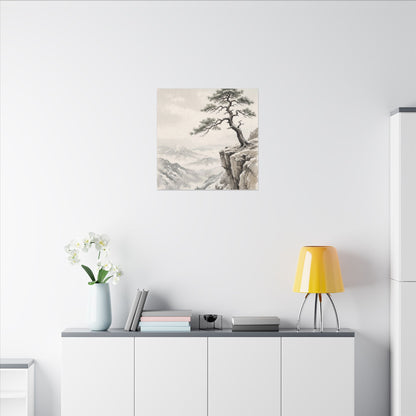 Seijaku Pine Tree Canvas Art - Japandi Japanese Pattern