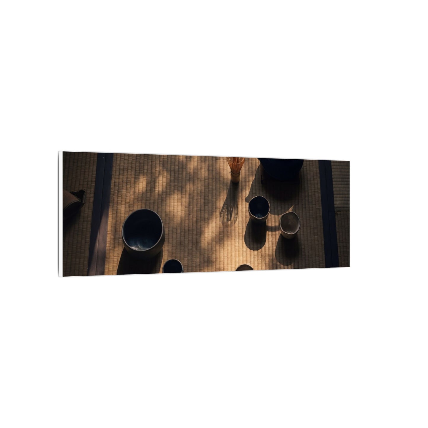 Shibui Tea Ceremony Canvas Art - Dark Japandi Shadow Zen