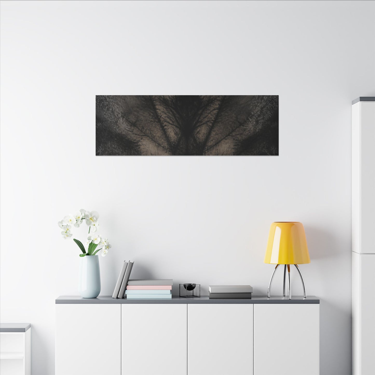 Seijaku Shadow Play Canvas Art - Dark Japandi Charcoal Ink