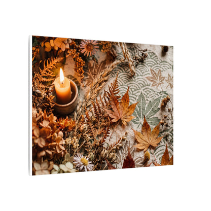 Candlelight Dried Flowers Canvas Art - Japandi Seijaku