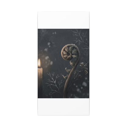 Candlelight Fern Unfurling Canvas Art - Japandi Ma