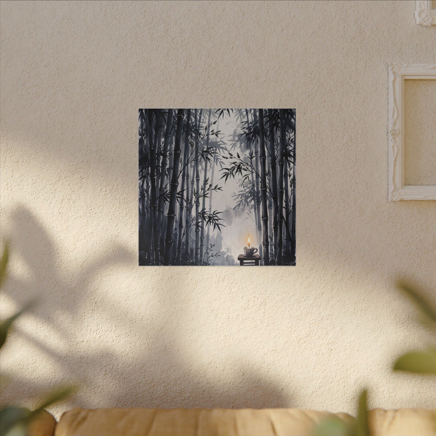 Tranquil Bamboo Grove Canvas Art - Sumi E Zen