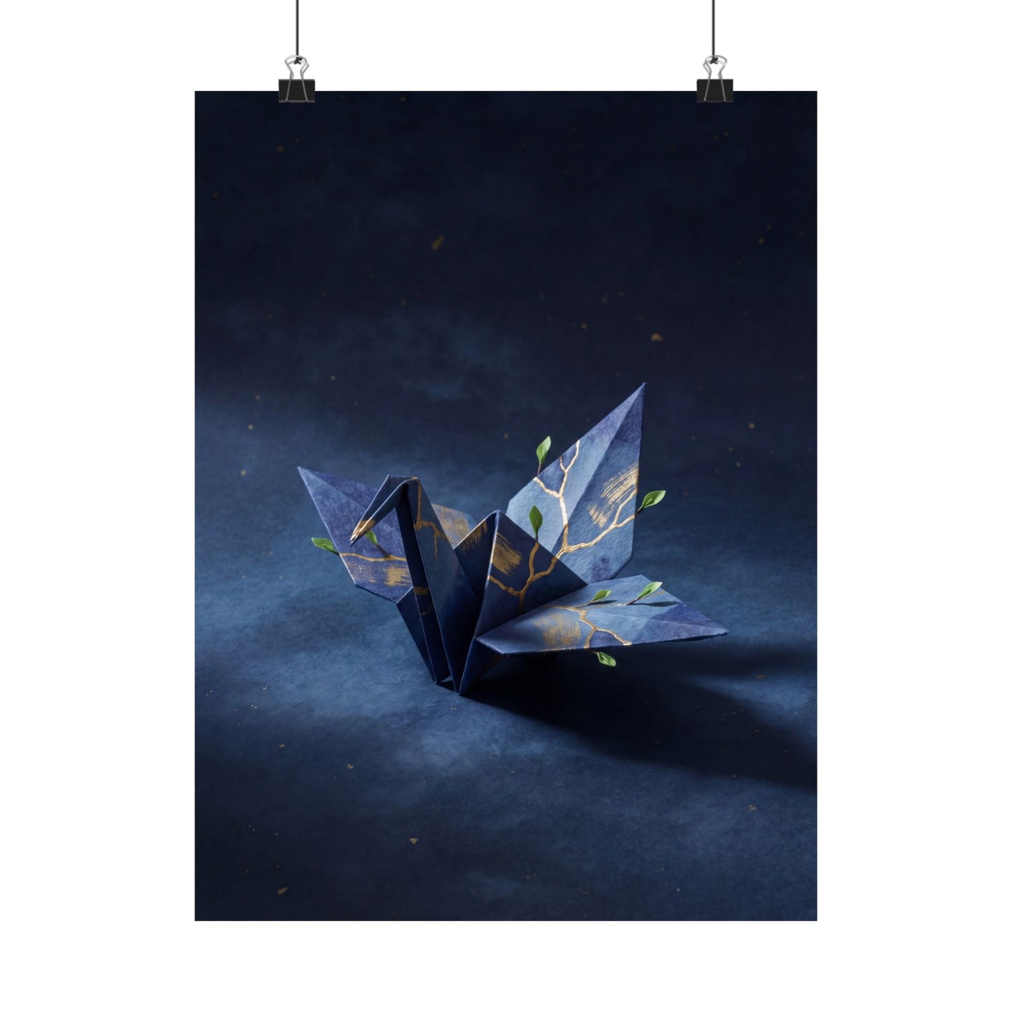 Paper Fold Wall Art Print | Spring Kintsugi Crackle Gold Art Art Print