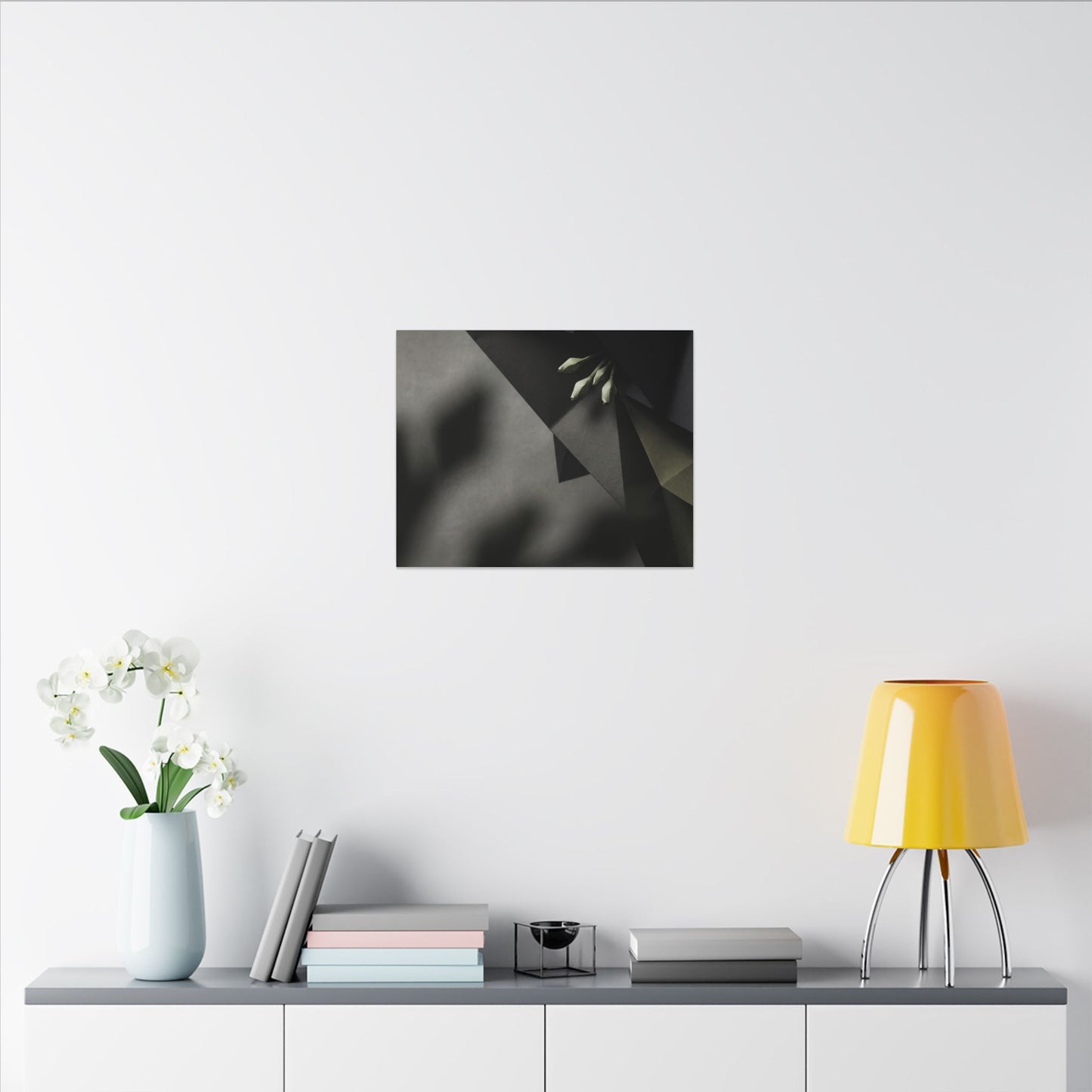 Paper Fold Moody Minimal Canvas Art | Luxurious Dark Japandi Art