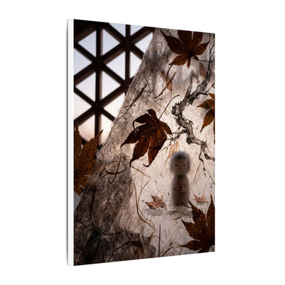 Shoji Screen Autumn Canvas Art | Dark Japandi Atmospheric Design