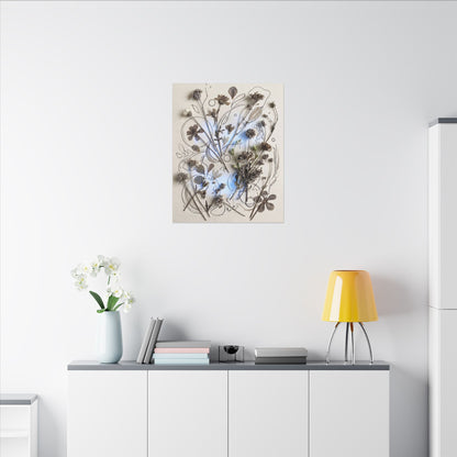 Dried Flowers Minimal Line Canvas Art | Elegant Japandi Art