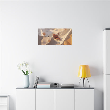 Autumn Paper Fold Minimal Line Canvas Art | Cozy Decor