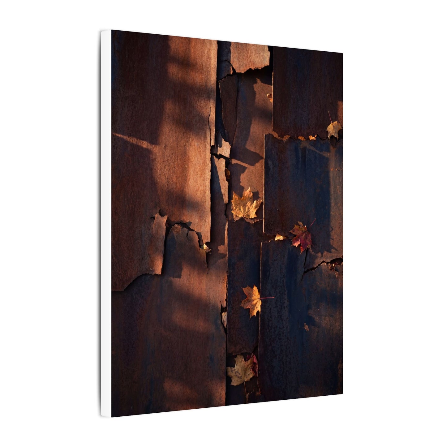 Seijaku Rust Patina Canvas Art - Dark Japandi Shadow Zen