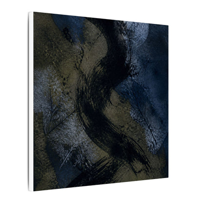 Shibui Ink Brushstroke Canvas Art - Dark Japandi Dark Texture