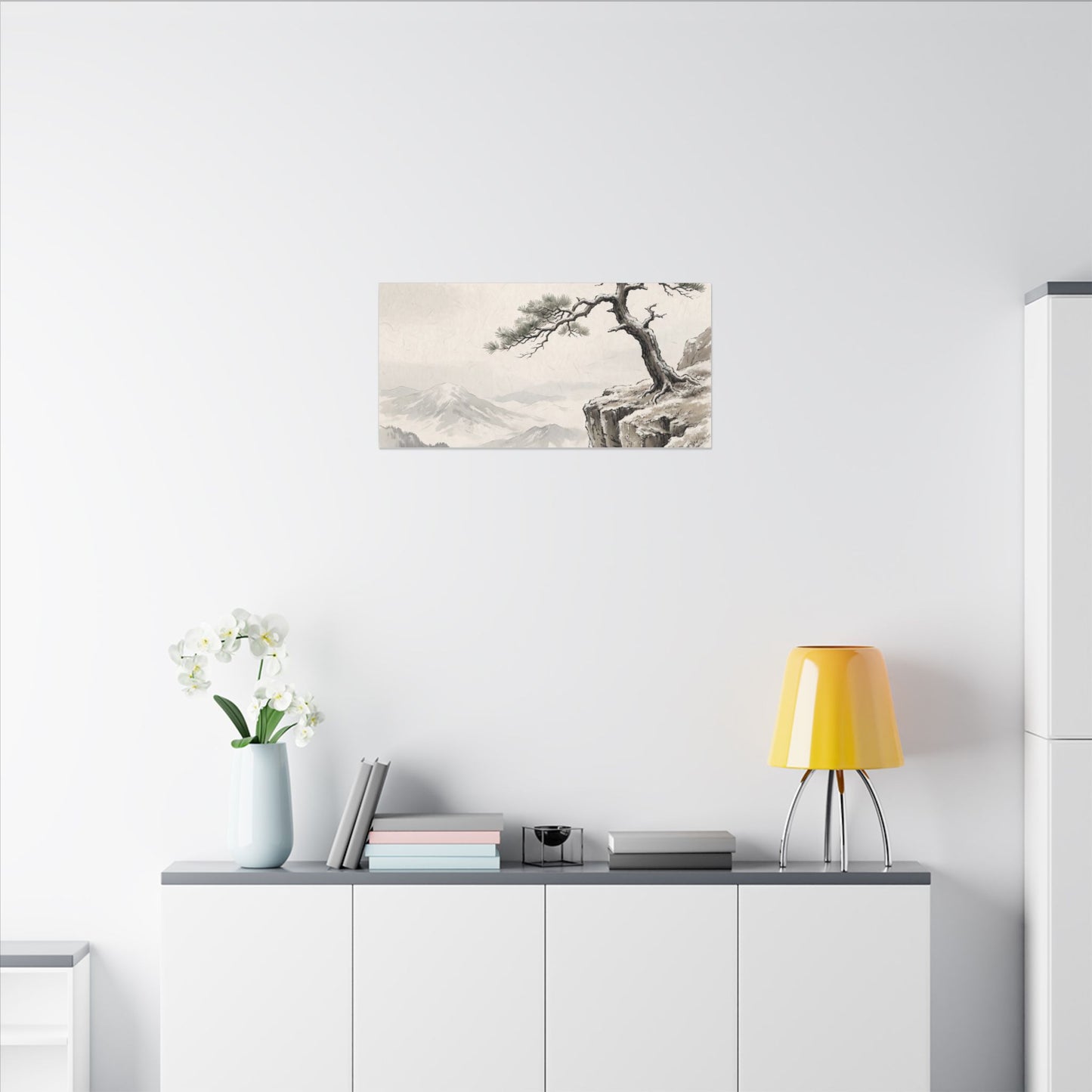 Seijaku Pine Tree Canvas Art - Japandi Japanese Pattern
