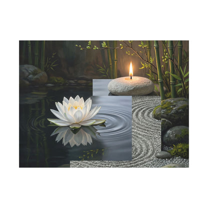 Candlelight Lotus Flower Canvas Art - Zen Kanso