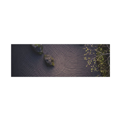 Dark Japandi Rock Garden in Dawn | Shadow Zen Canvas Art