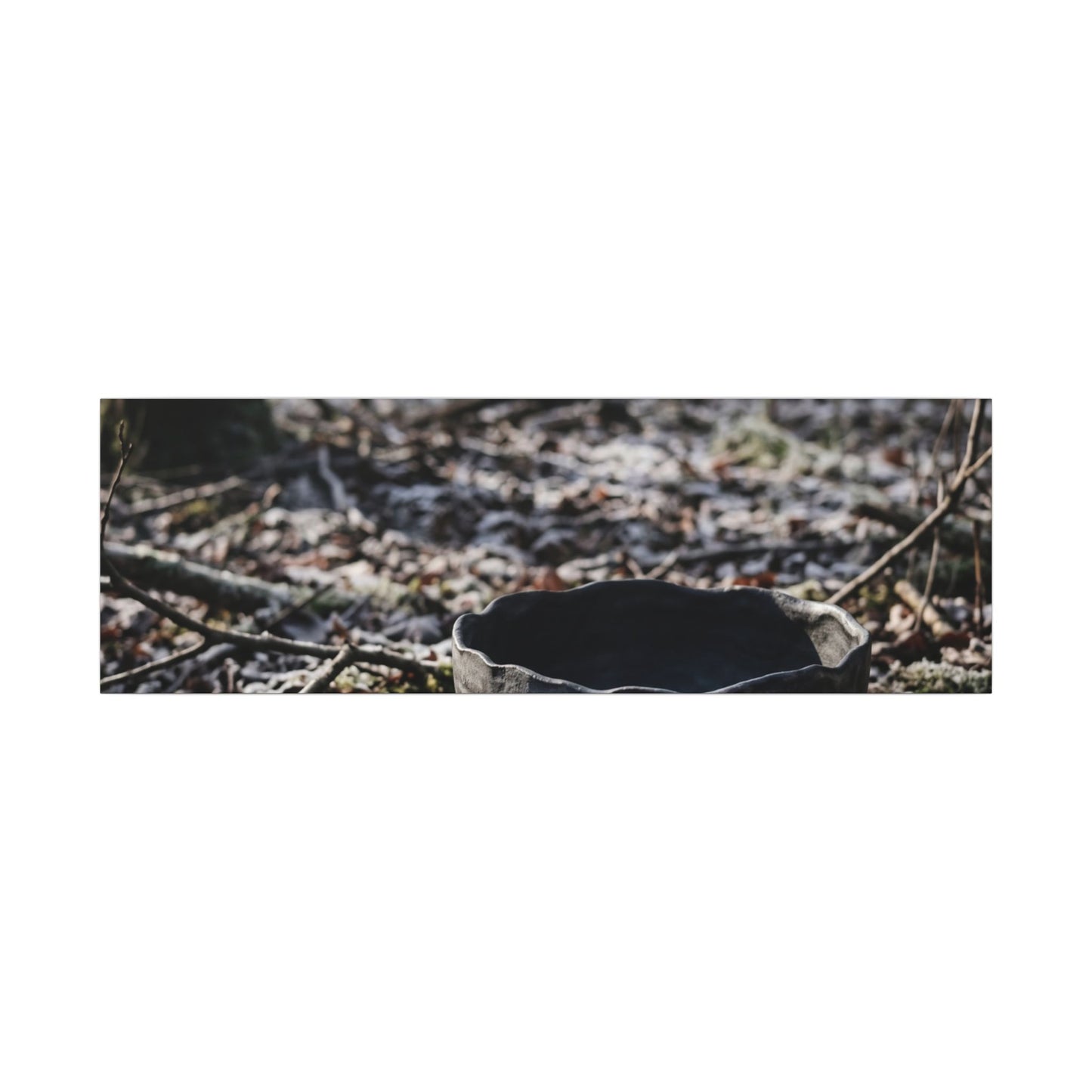 Dappled Ceramic Bowl Canvas Art - Dark Japandi Kanso