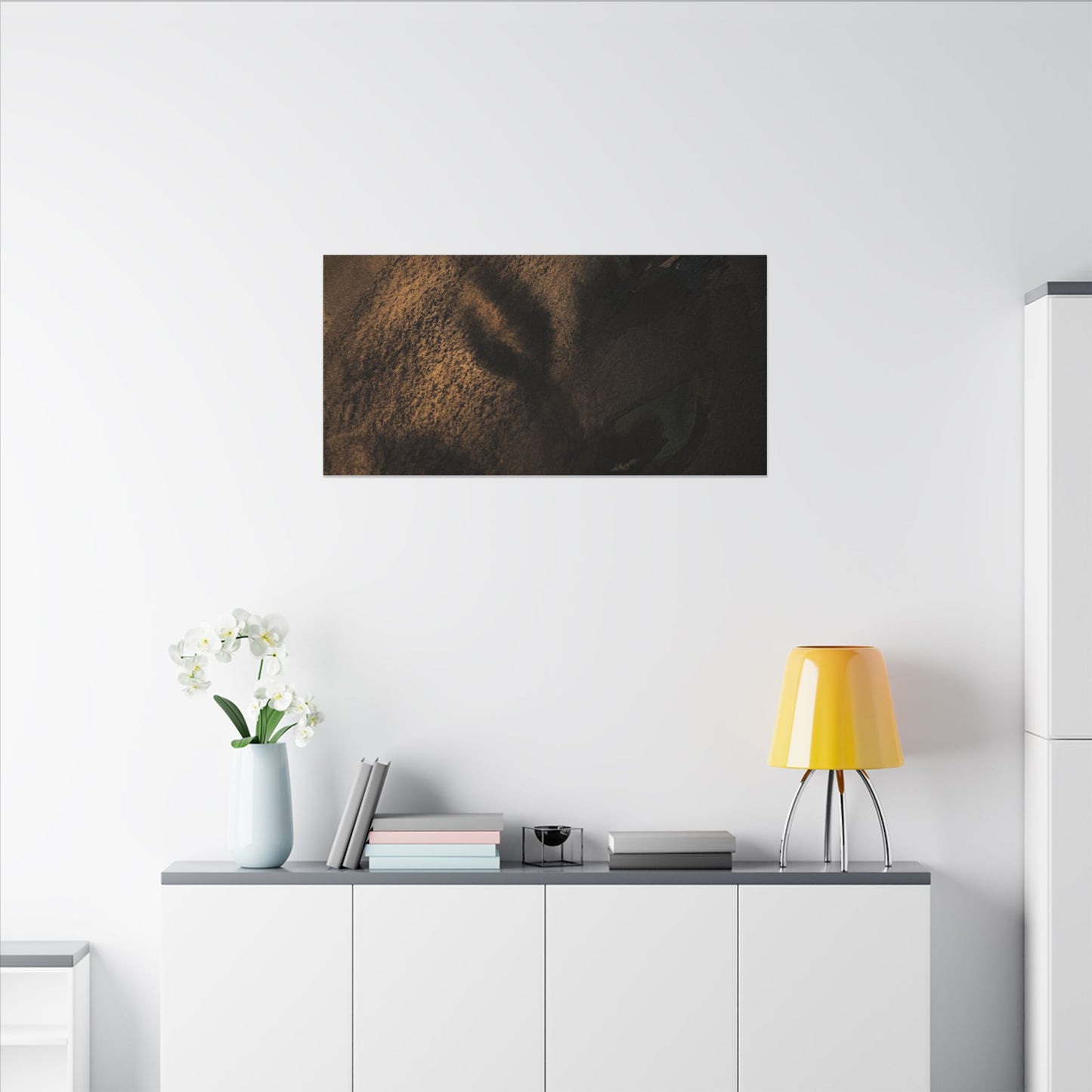 Candlelight Shadow Play Canvas Art - Dark Japandi Ma