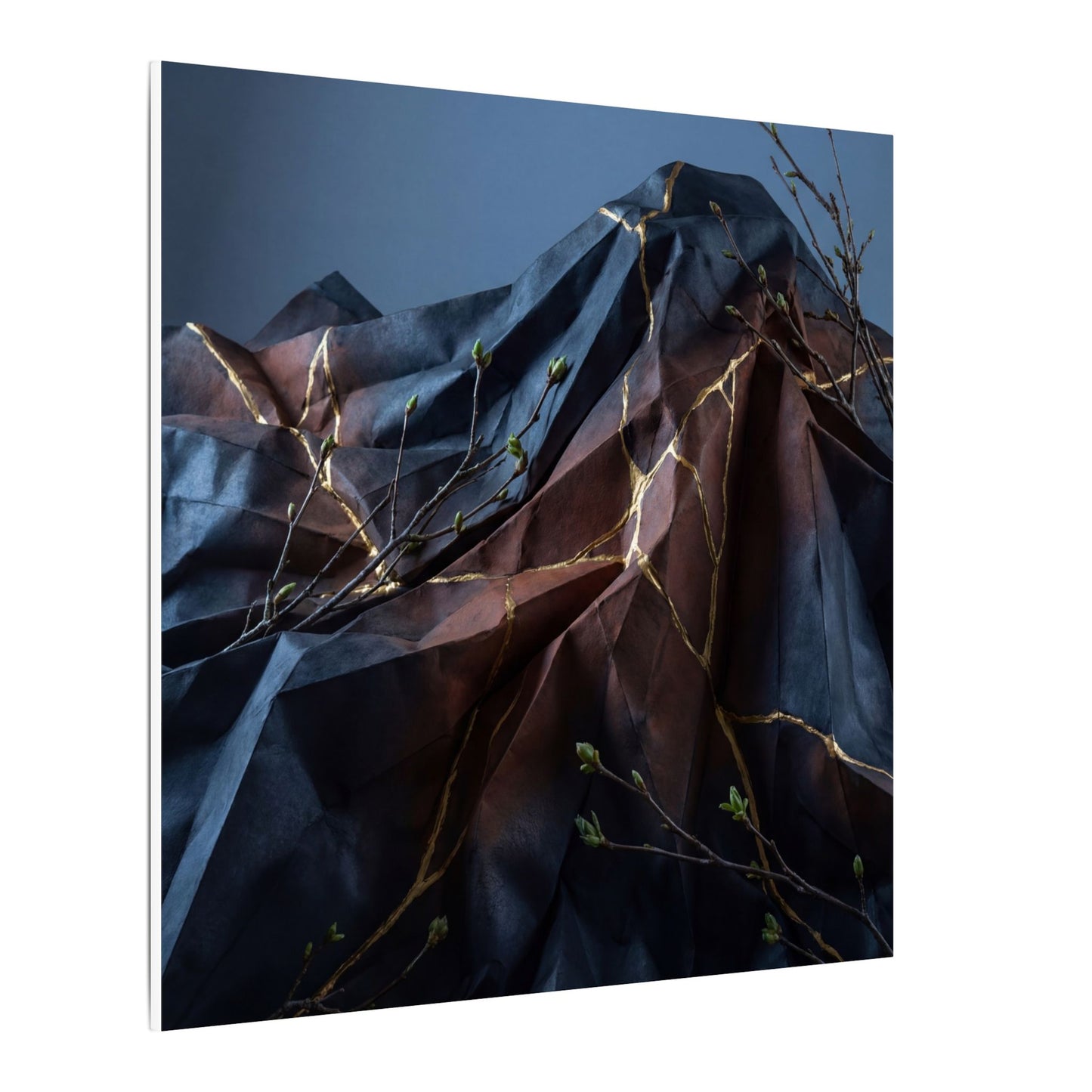 Paper Fold Broken Beauty Canvas Art | Philosophical Kintsugi Art