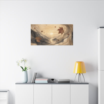 Autumn Silk Drape Watercolor Canvas Art | Earthy Decor
