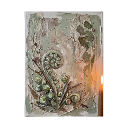 Candlelight Fern Unfurling Wall Art Print - Japandi Datsuzoku