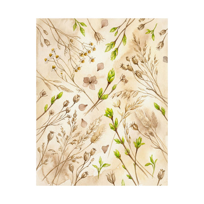 Spring Dried Flowers Watercolor Wall Art Print | Elegant Decor