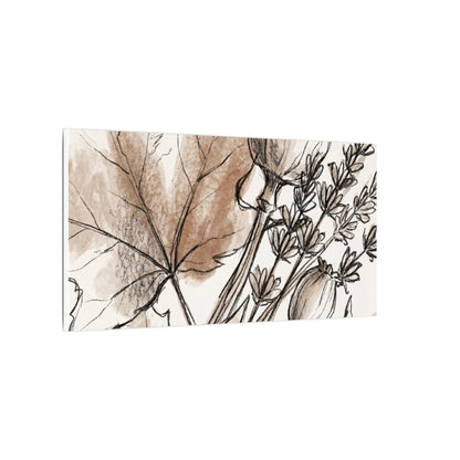 Neutral Dried Flowers Canvas Art - Minimal Line Japandi