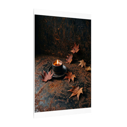 Dark Japandi Rust Patina in Candlelight | Shadow Zen Canvas Art