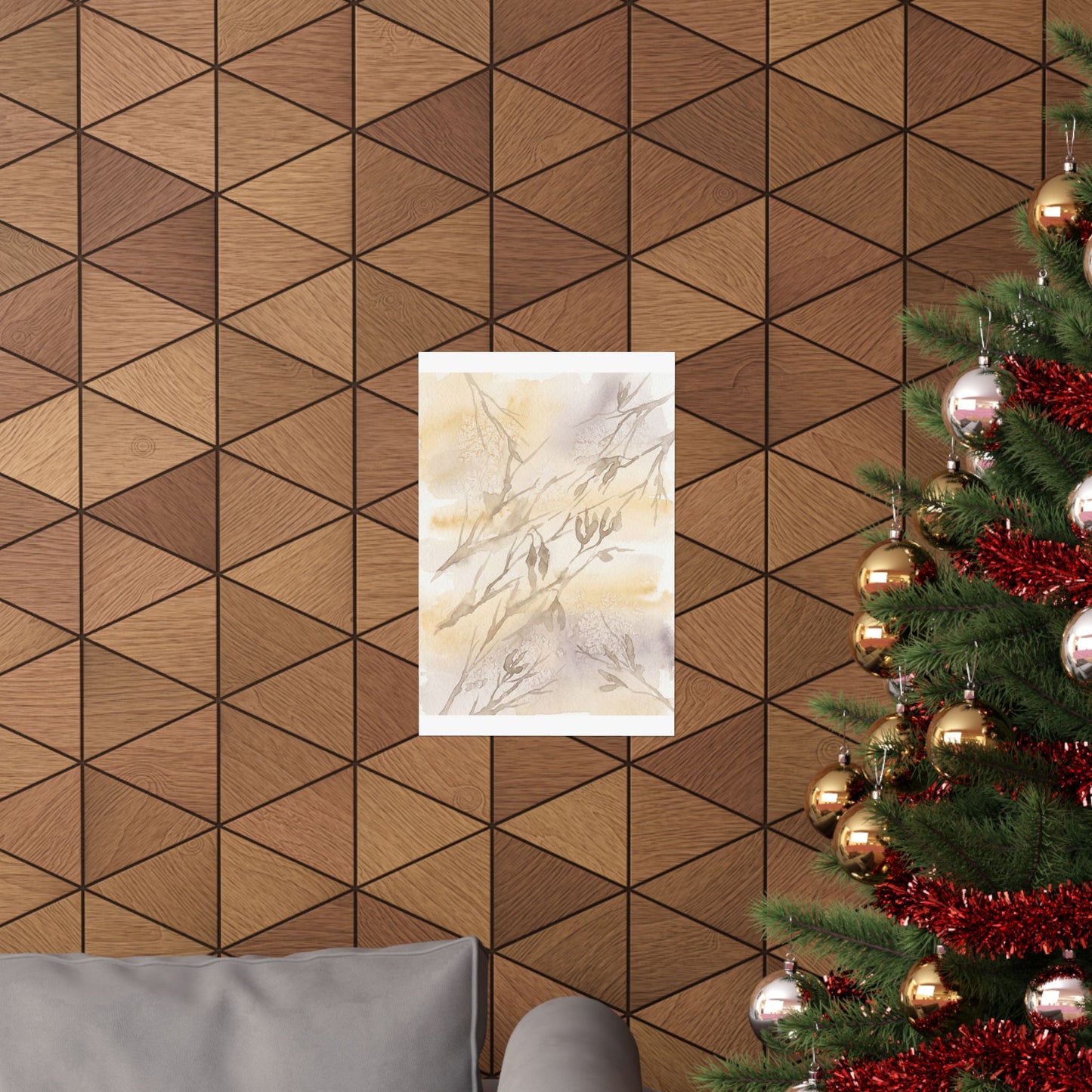 Shadow Play Winter Wall Art Print | Japandi Warm Design