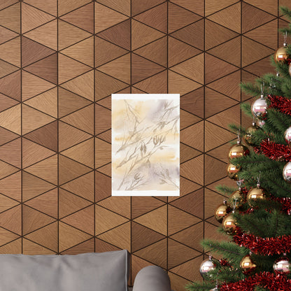 Shadow Play Winter Wall Art Print | Japandi Warm Design