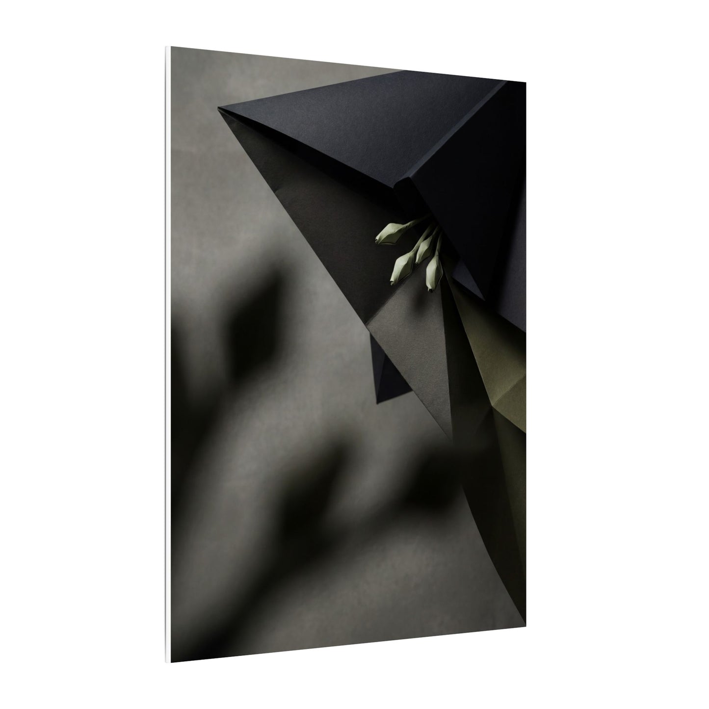 Paper Fold Moody Minimal Canvas Art | Luxurious Dark Japandi Art