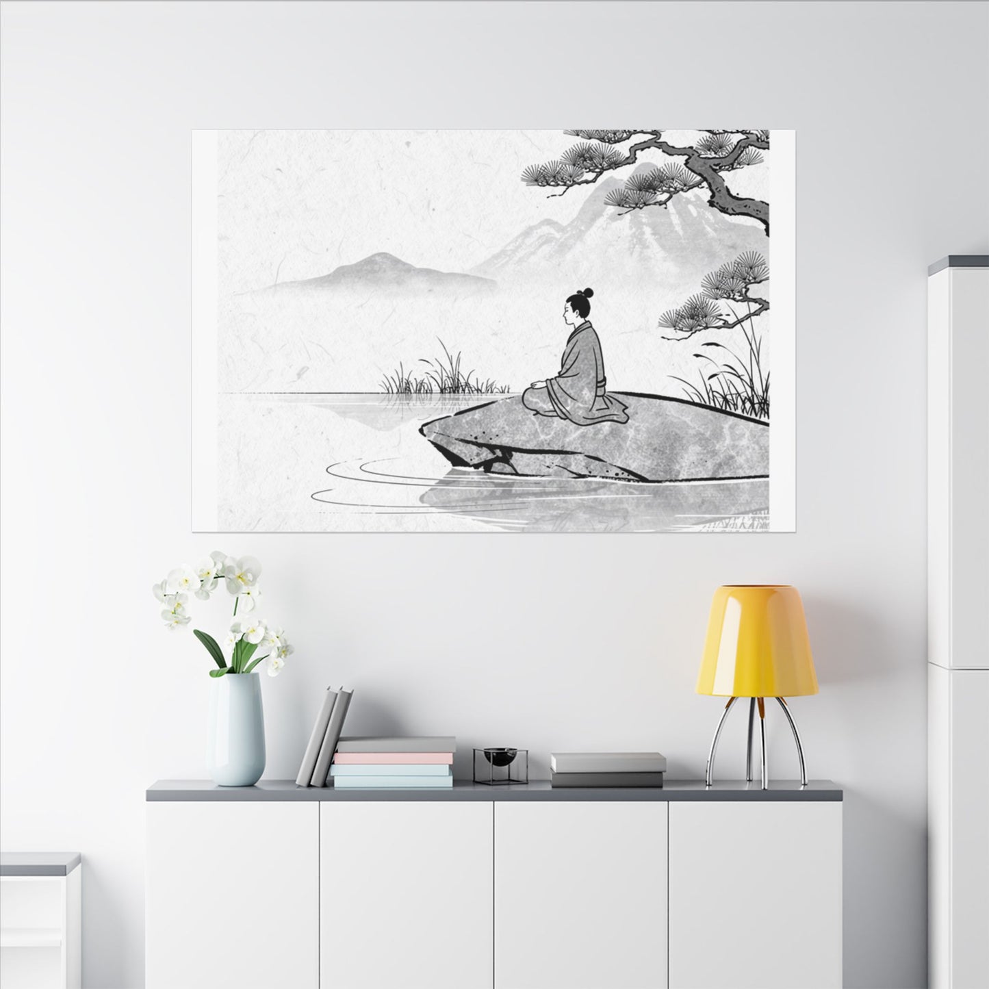 Meditation Harmonious Zen Ukiyo-e Canvas Art