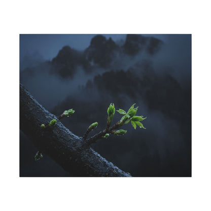 Moonlight Mountain Mist Canvas Art - Dark Japandi Kanso