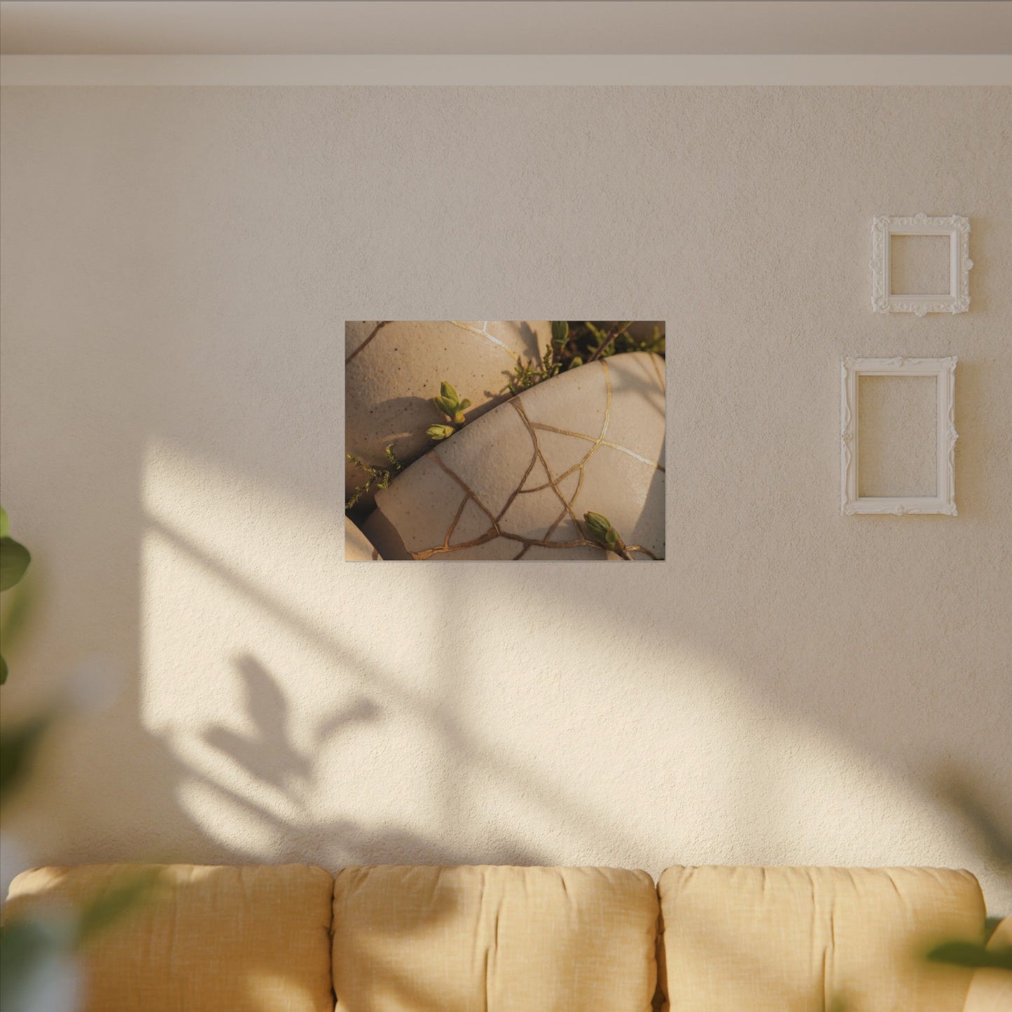 Spring Broken Pottery Gold Vein Canvas Art | Beautiful Decor