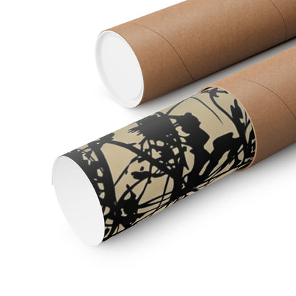 Golden Hour Shadow Play Wall Art Print - Japandi Mono No Aware