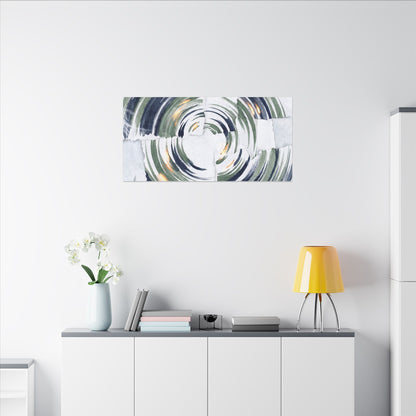 Winter Water Ripple Sumi E Canvas Art | Peaceful Decor
