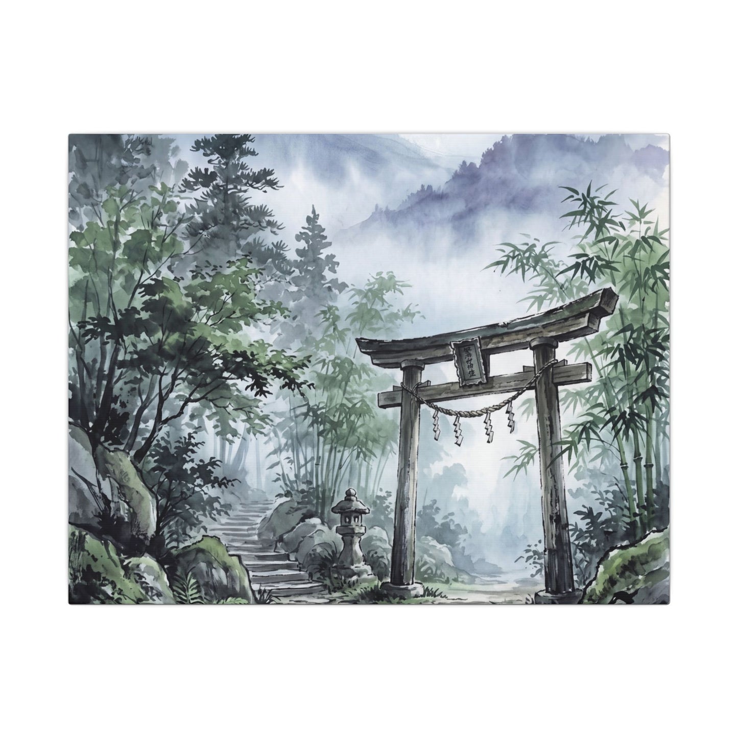 Moonlight Torii Gate Canvas Art - Zen Fukinsei