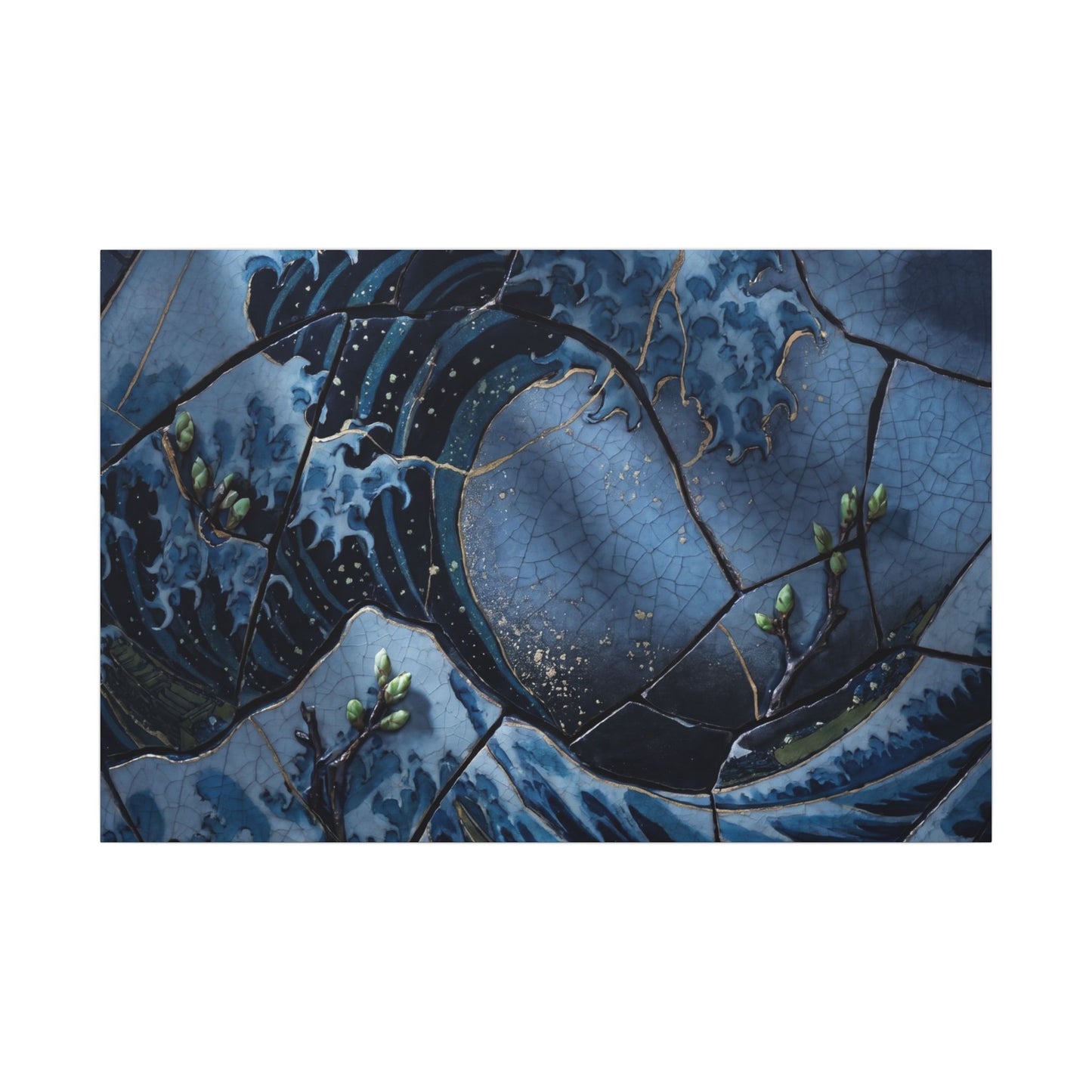 Ocean Wave Spring Canvas Art | Kintsugi Artful Design